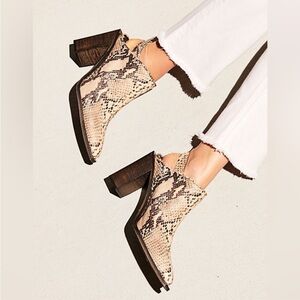 Free People Silver Storm Python Mule Sling Back Booties Size 38